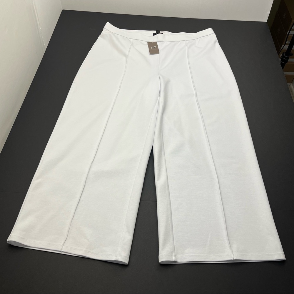 J. Jill Wearever Collection‎ White Wide Leg Cropped Pant Womens Size Large NEW